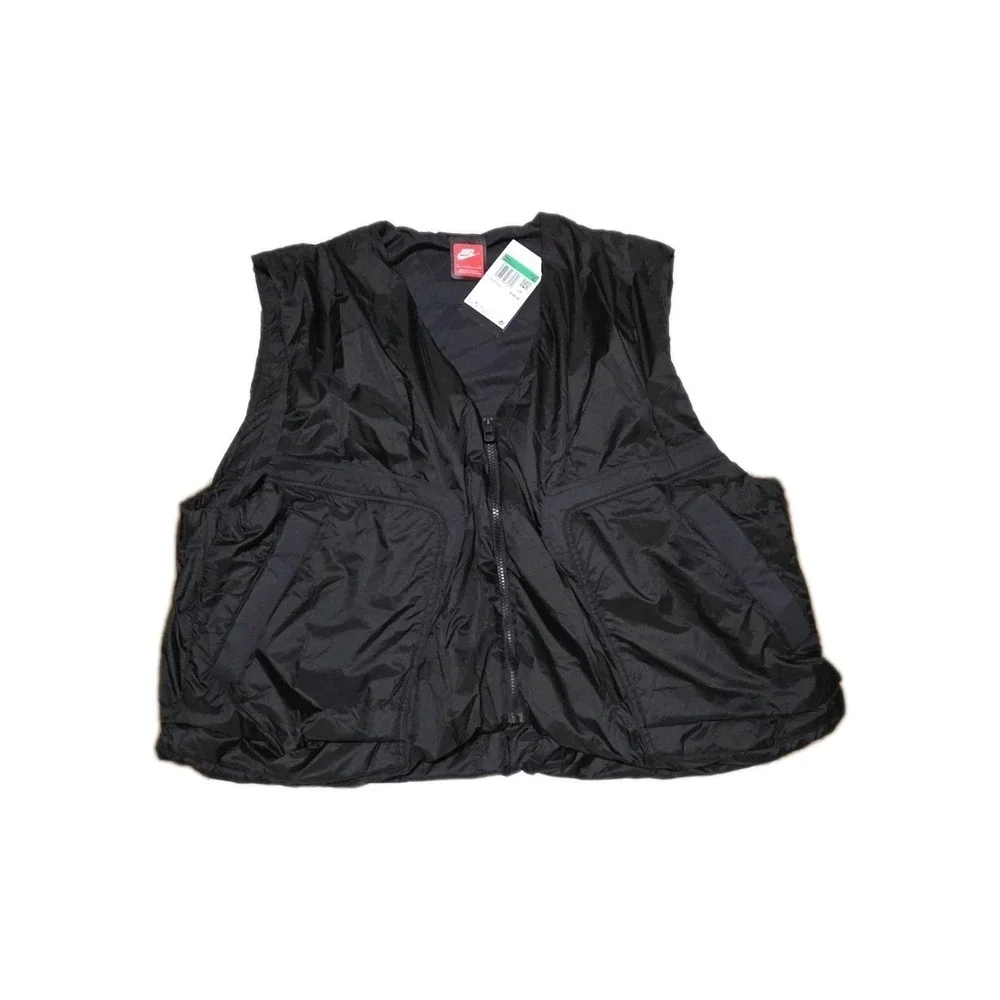 Nike Tech Woven Zip Sports Nylon Vest Black Loose Fit HM4262-010 Sz XL New $180